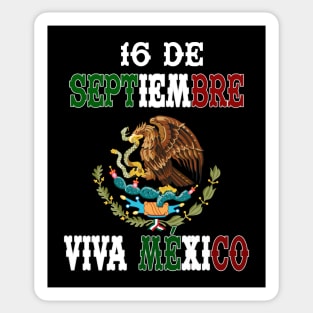 Playera16 de Septiembre con Escudo de Mexico Fiestas Patrias Independencia de Mexico Sticker